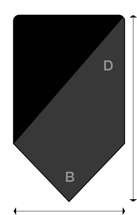 Underlagsplate H Emalje Sort/Grå Hjørneplate