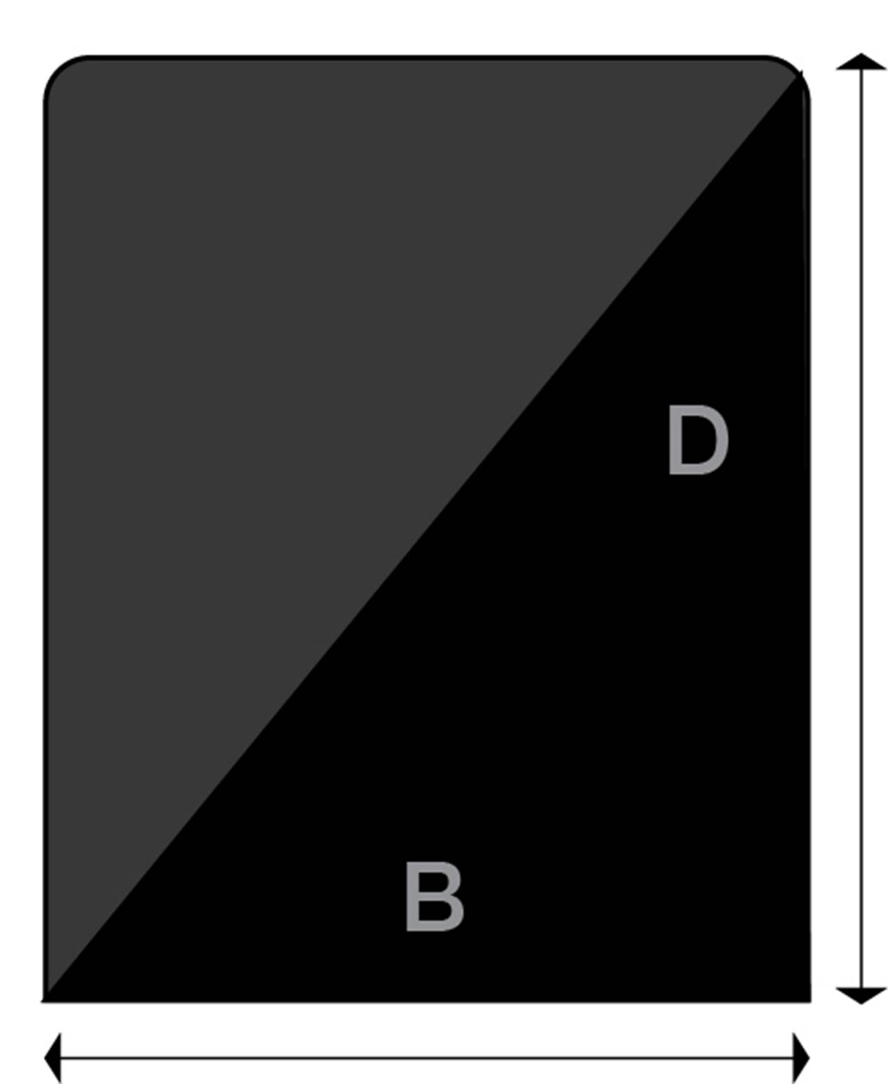 Underlagsplate F Emalje Sort/Grå B50cm
