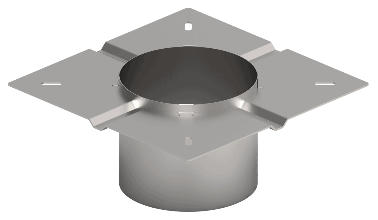 Exodraft firkantet flens FR2 til stålpipe 310x310mm