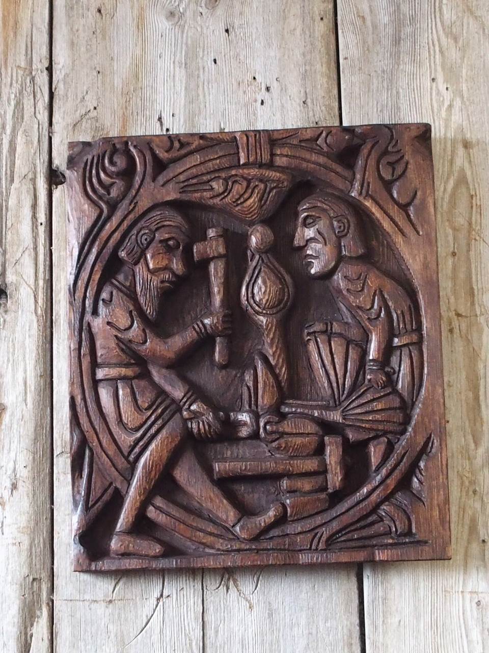 Relieff frå Hylestad stavkyrkje i Setesdalen fra Loftsgarden