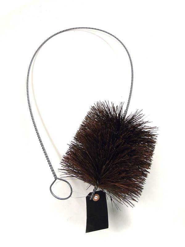 Rensebørste Ø150 brun fiber, 1,5m lang