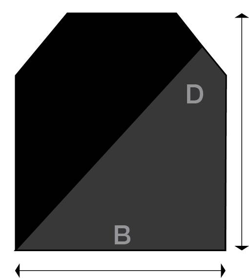 Underlagsplate A Emalje Sort/Grå B75xD90